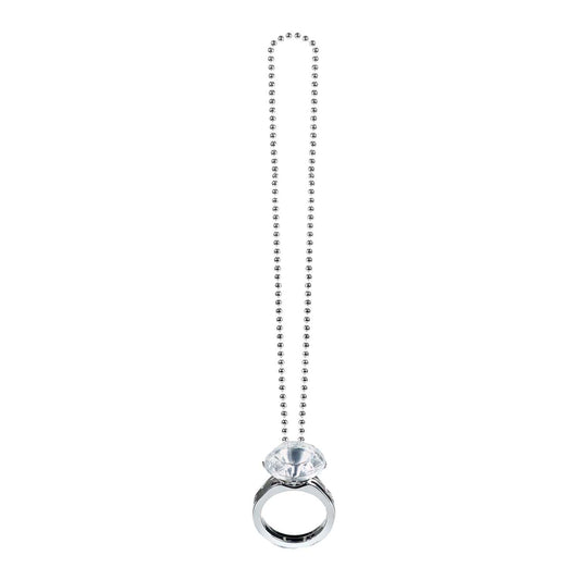 Giant Diamond Ring Necklace - 40cm - Hen Party Accessories