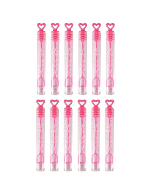 Hen Party Pink Heart Bubble Tubes - 4ml (12pk)