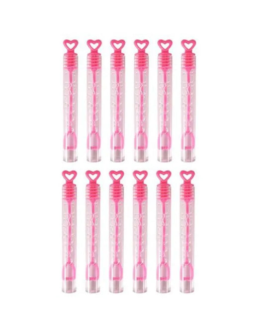 Hen Party Pink Heart Bubble Tubes - 4ml (12pk)