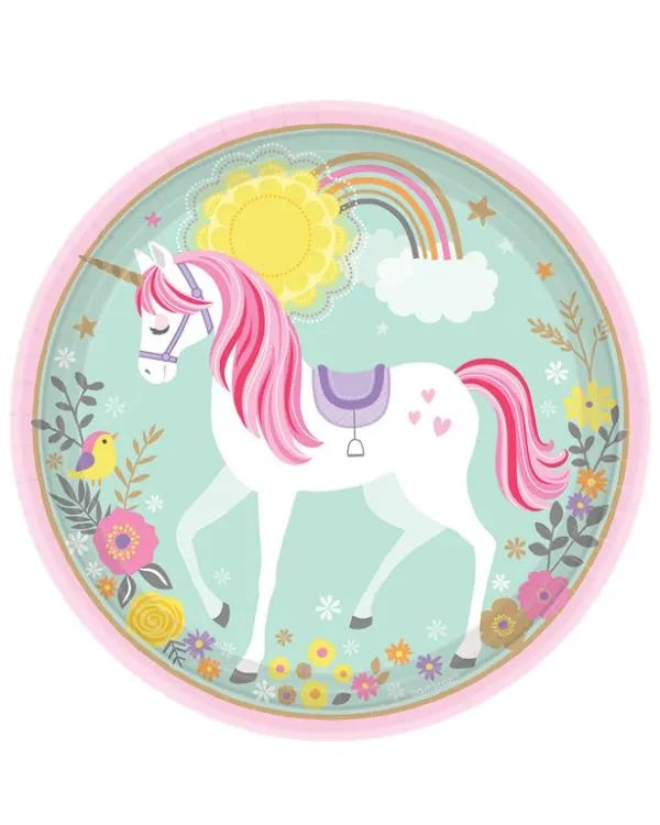 Magical Unicorn Paper Plates - 23cm (8pk)