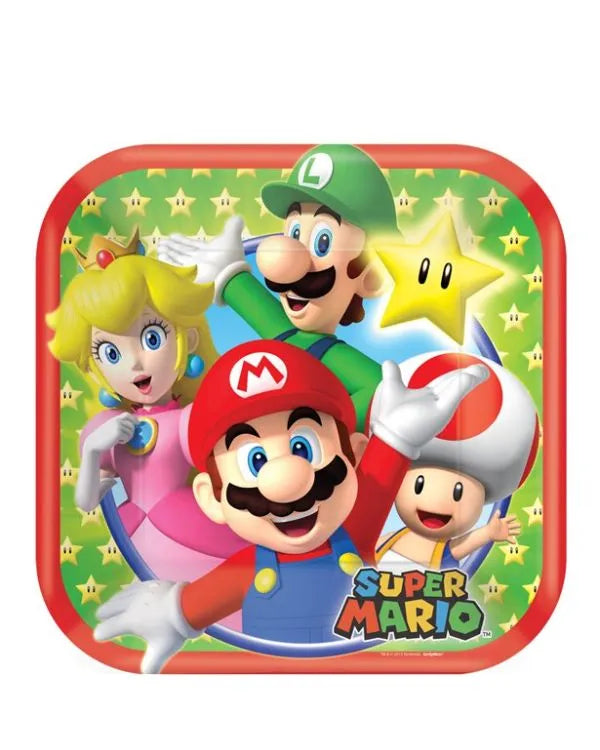 Super Mario Paper Plates - 17cm (8pk)