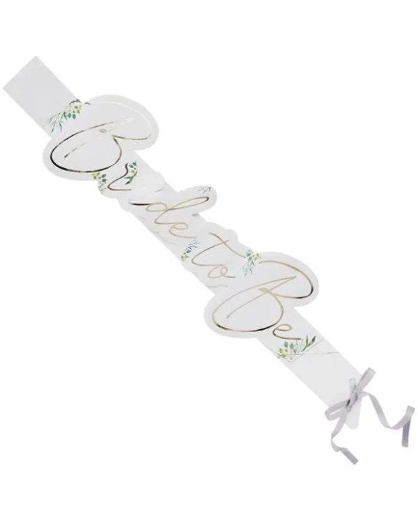 Botanical Hen Bride To Be Sash