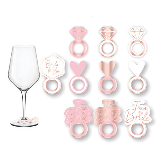 Team Bride Glass Markers (8pk)