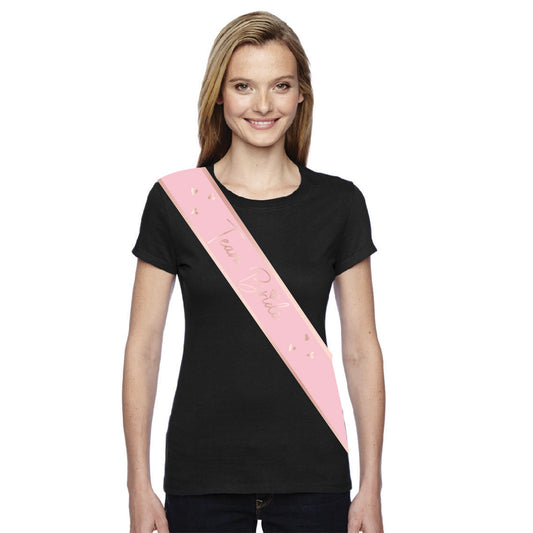 Team Bride Pink & Rose Gold Sashes (6pk)