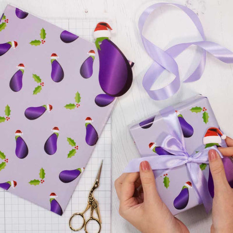 Aubergine Christmas Gift Wrap Kit