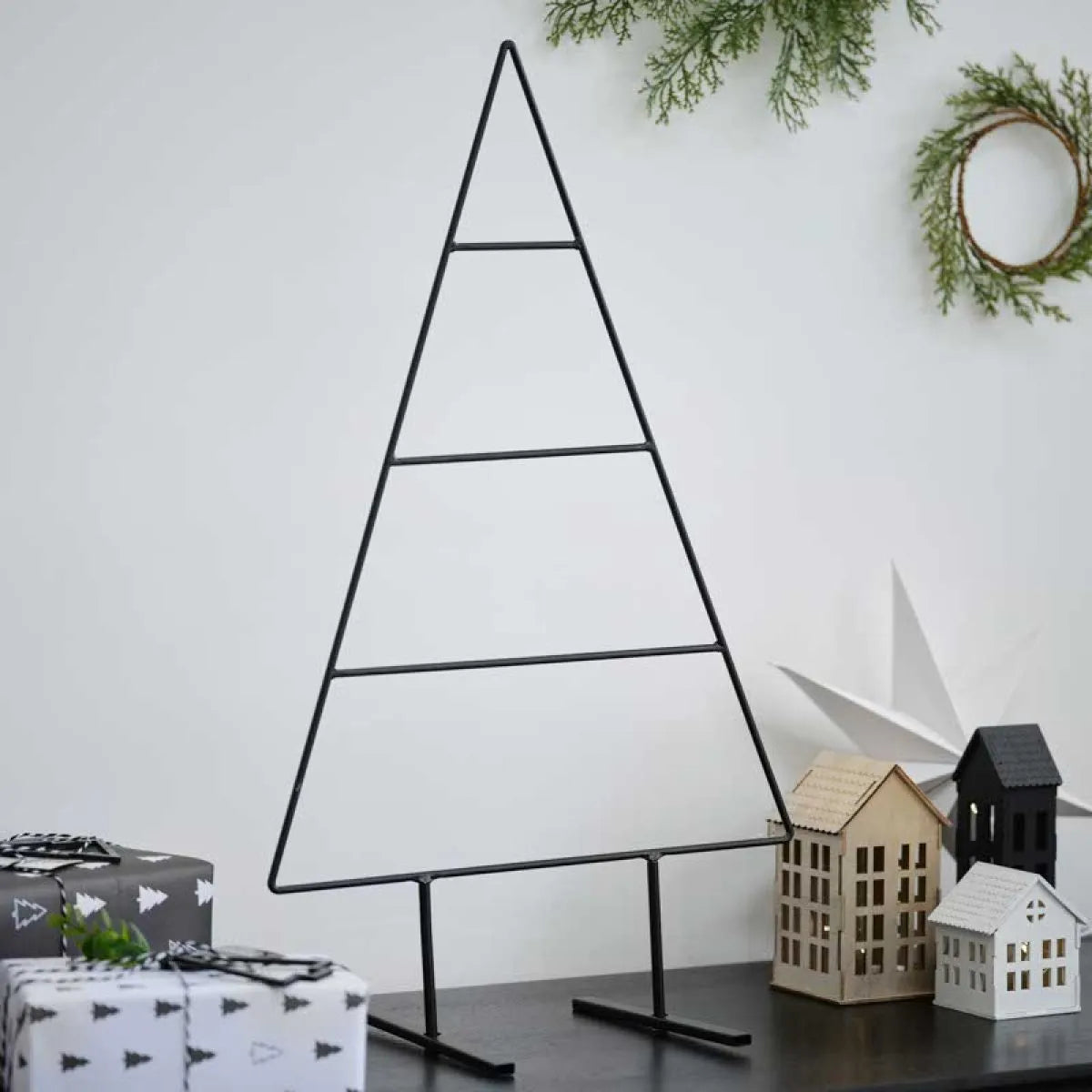 Black Metal Christmas Tree Alternative Decoration