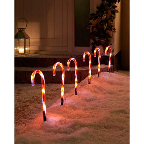 Candy Cane Outdoor Path Lights (6pk)