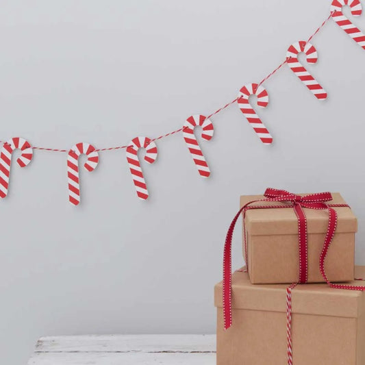 Candy Cane Wooden Bunting - 1.5m