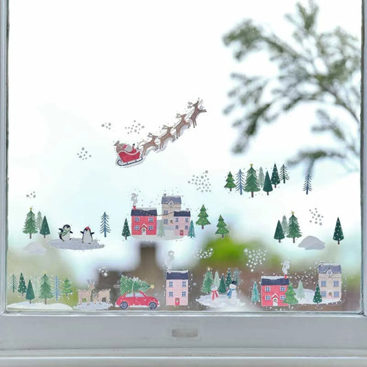 Christmas Scene Window Stickers (2pk)