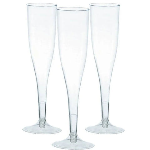 Clear Plastic Champagne Flutes - 162ml (20pk)