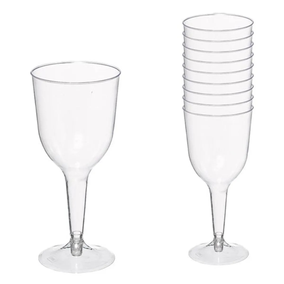 Clear Plastic Wine Glasses - 295ml (20pk)