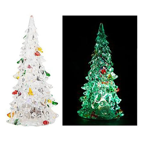 Colour Changing Clear Crystal Christmas Tree - 13cm