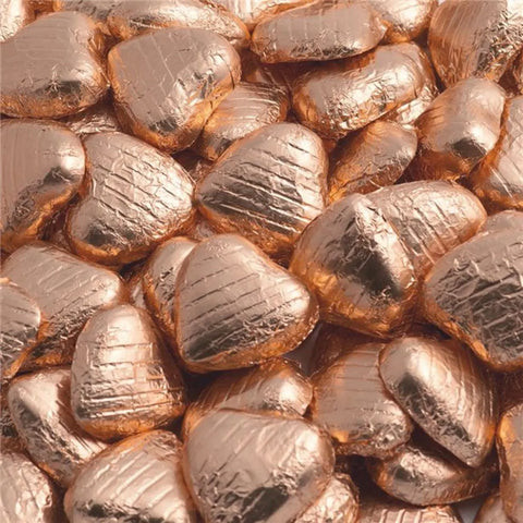 Bulk Pack of Copper Chocolate Hearts - 1 kg