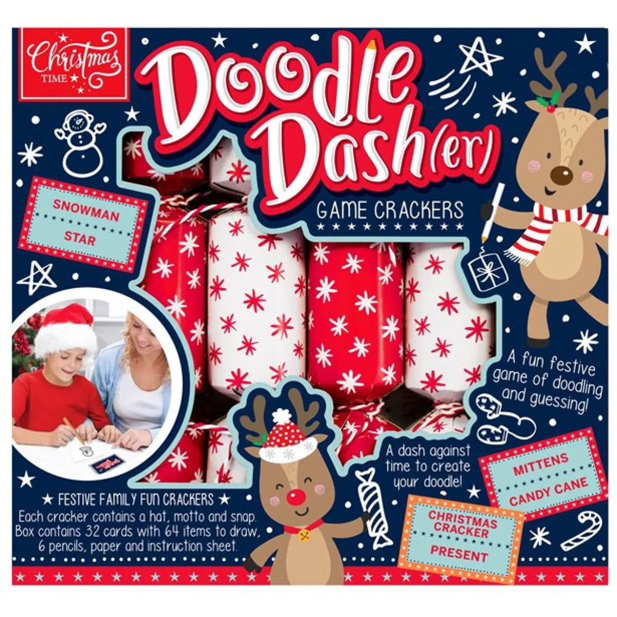 Doodle Dasher Game Crackers - 23cm (6pk)