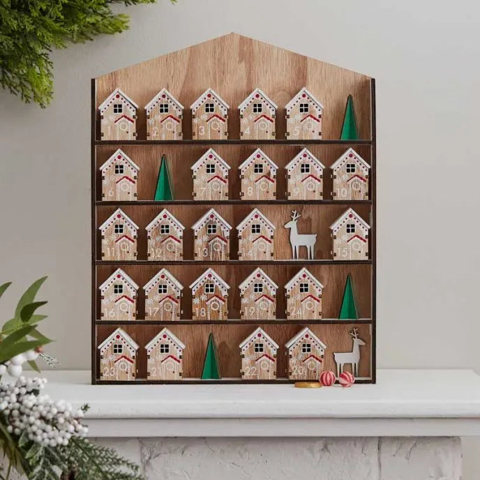 Fill Your Own Wooden House Advent Calendar - 37.5cm x 30cm