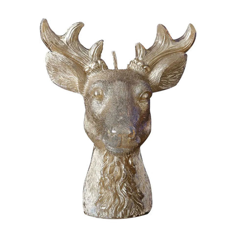 Gold Stag Head Candles - 16cm