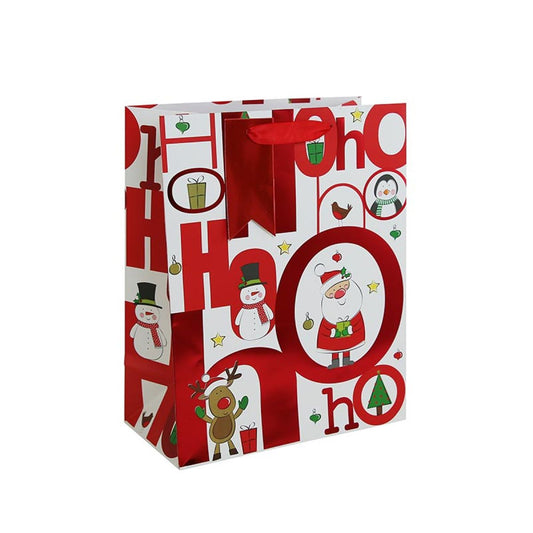 Ho Ho Ho Characters Large Gift Bag - 33cm x 26.5cm