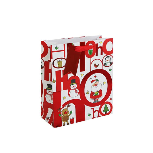 Ho Ho Ho Characters Medium Gift Bag - 25.5cm x 21.5cm