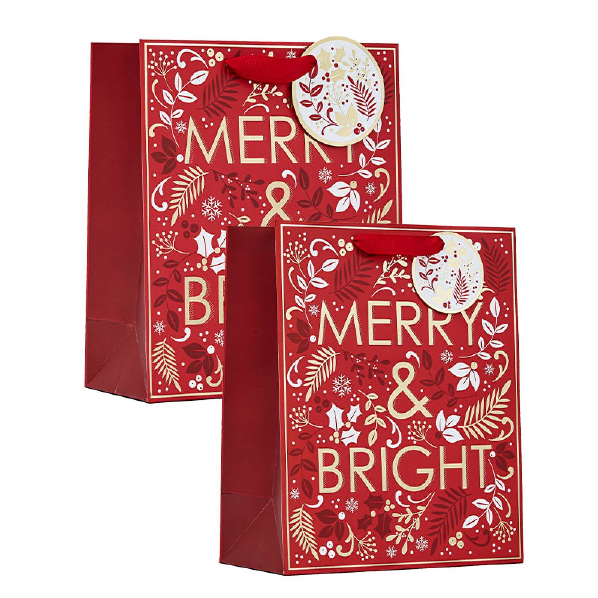 Merry & Bright Mixed Gift Bags (2pk)
