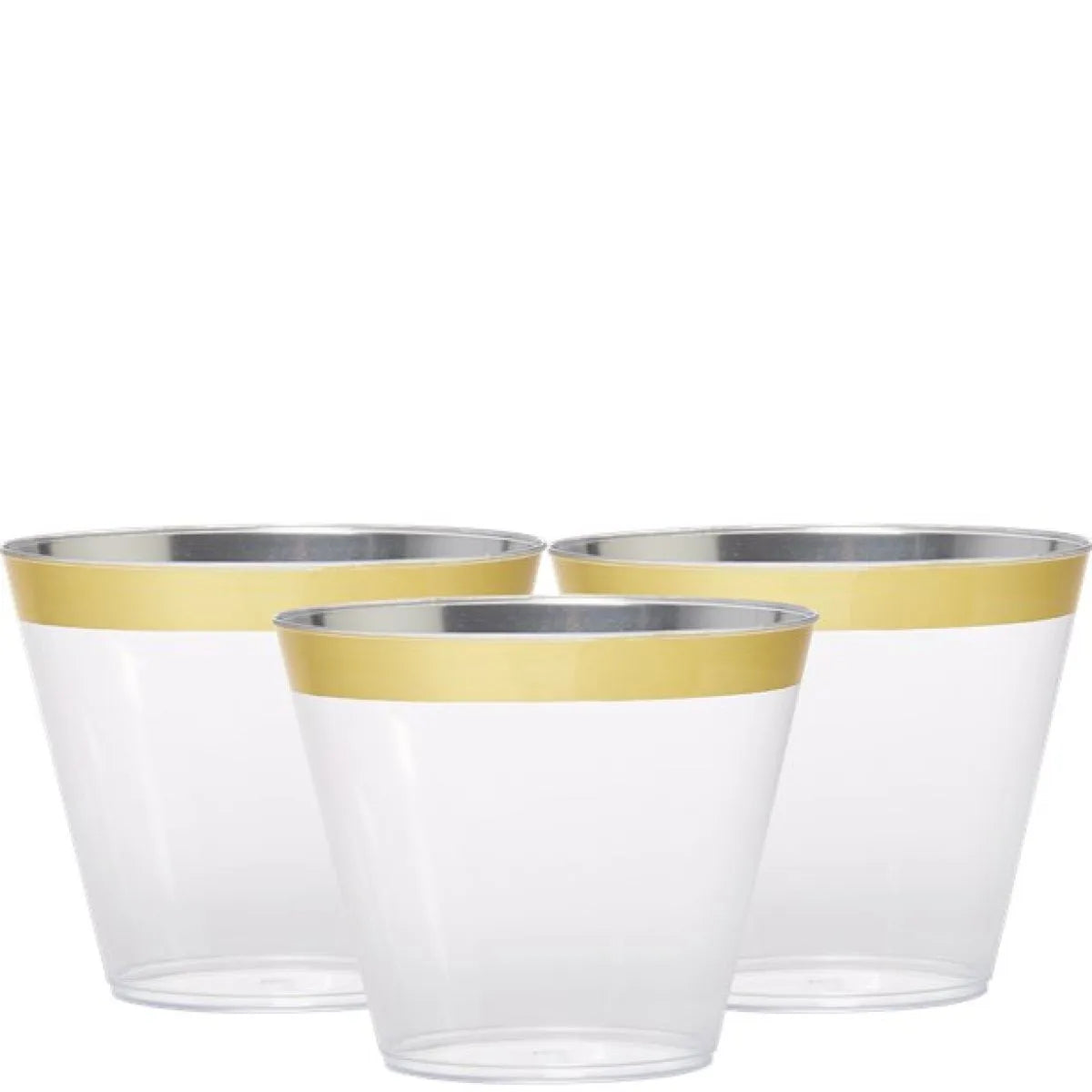 Premium Gold Trim Plastic Tumbler - 266ml (24pk)