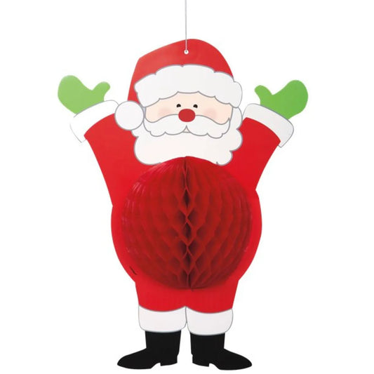Santa Honeycomb Hanging Decoration - 35cm