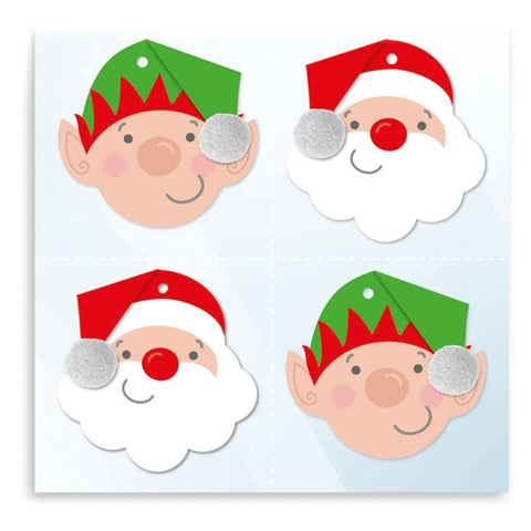Santa & Elf Pom Pom Gift Tags (8pk)