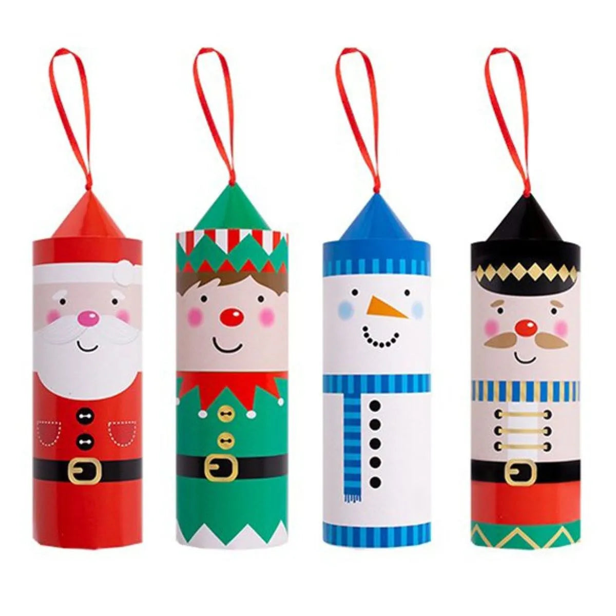 Santa & Friends Pull Pop Crackers - 16cm (4pk)