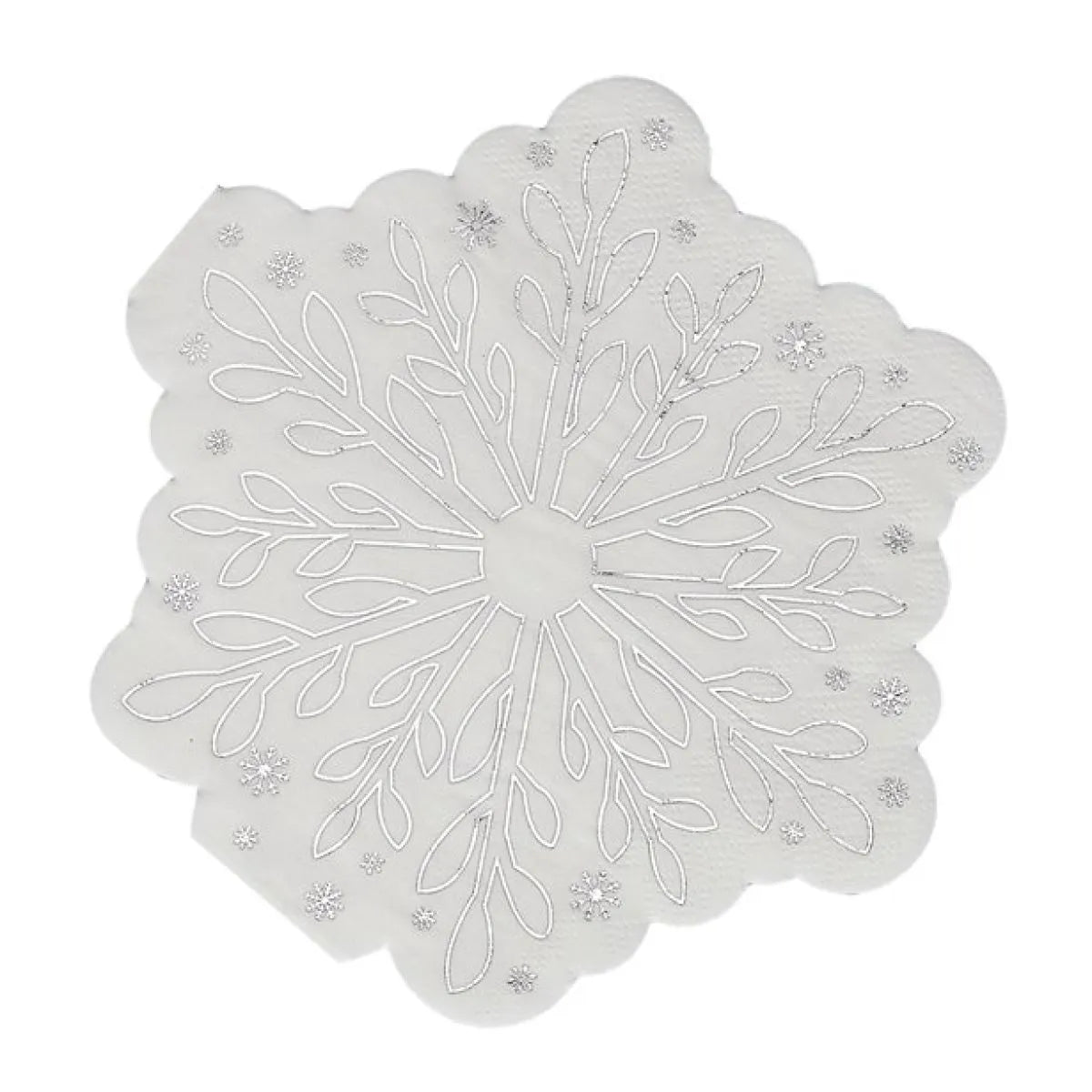 Silver Foiled Snowflake Shaped Paper Napkins (16pk)