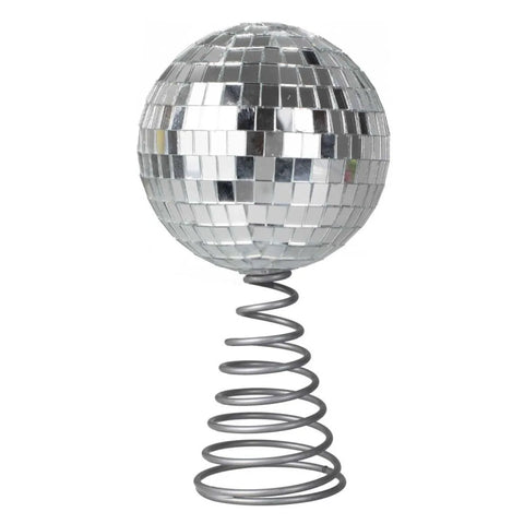 Silver Tree Disco Ball Topper
