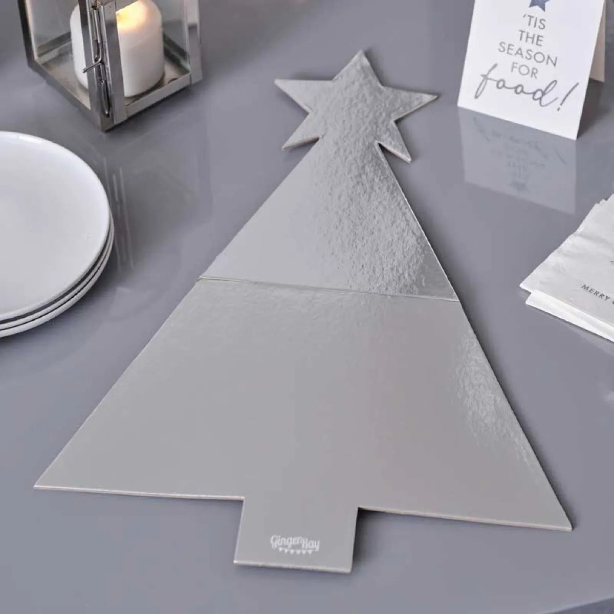 Silver Tree Shaped Grazing Board - 57cm x 40cm