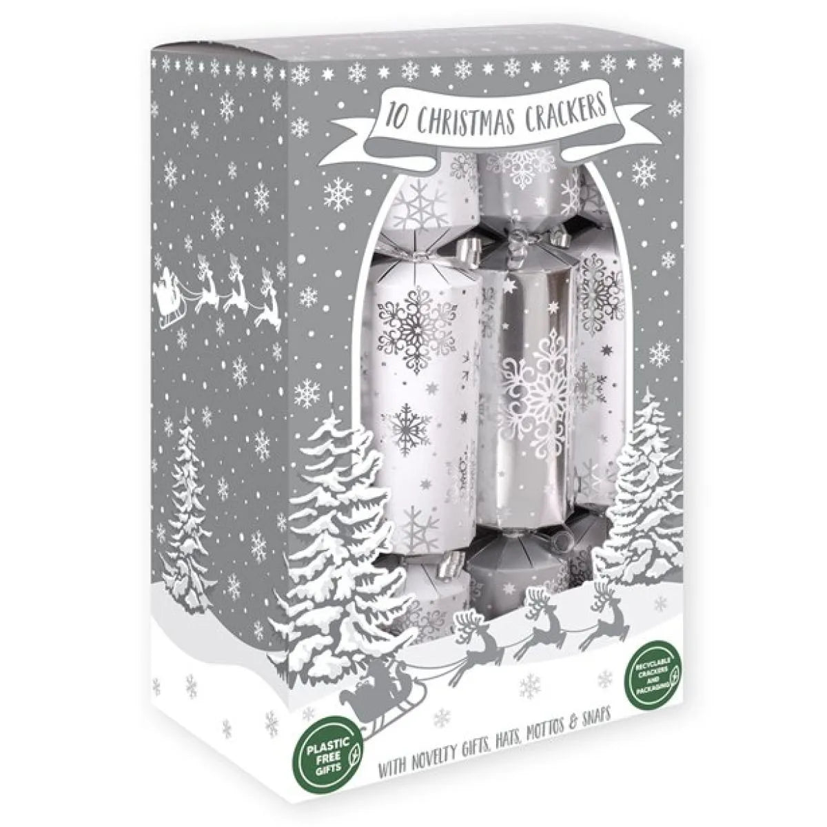 Silver and White Crackers - 30cm (10pk)
