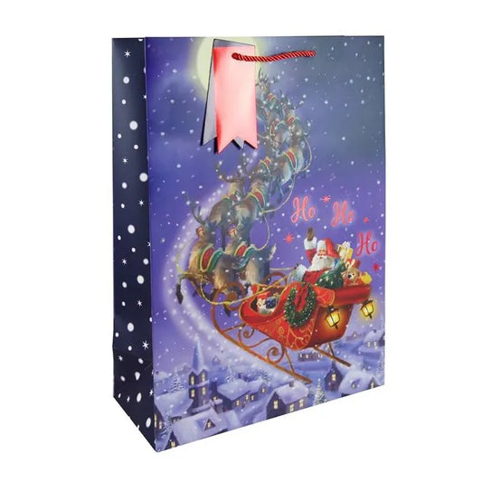 Sleigh Ride Santa Extra Large Gift Bag - 45.5cm x 33cm