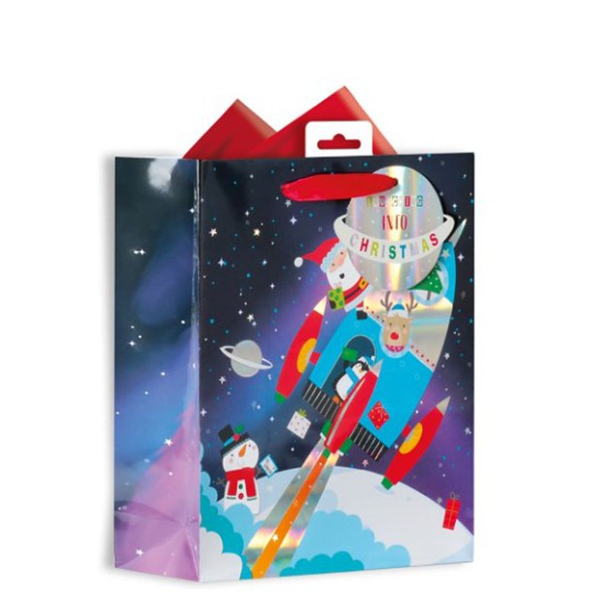 Spaceship Santa Gift Bag - Medium