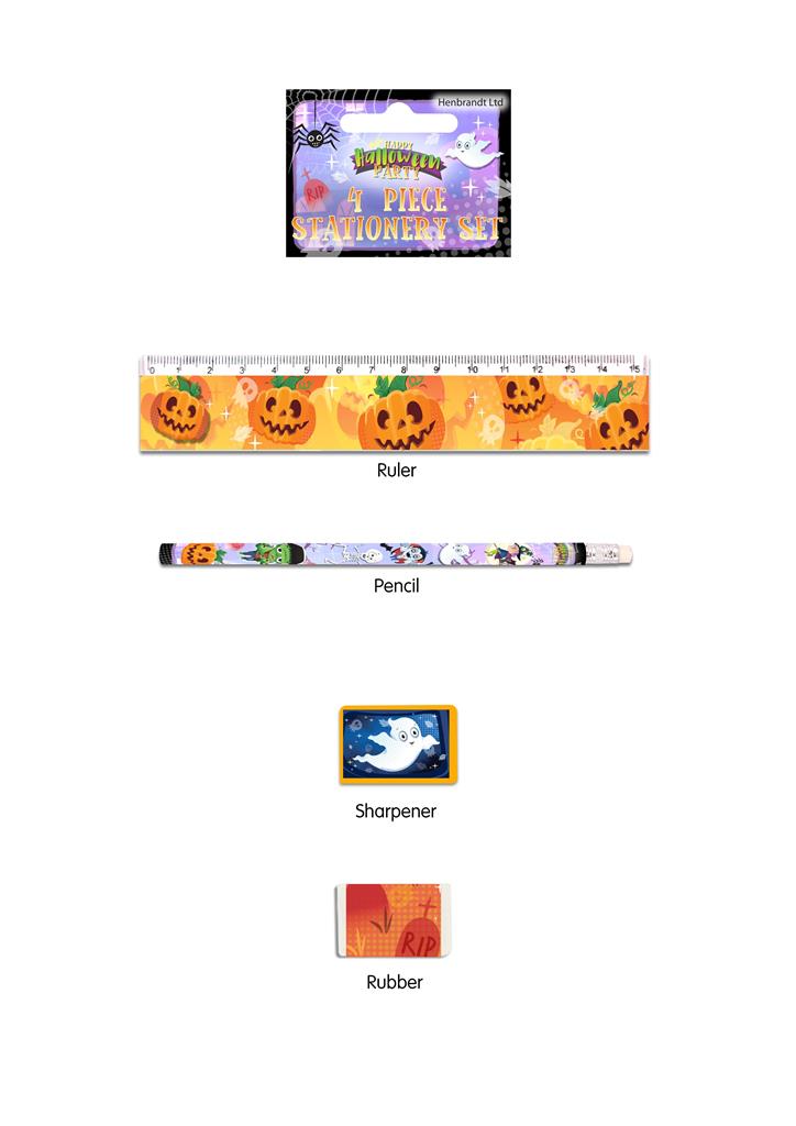 Stationery Set 4 Pc Halloween