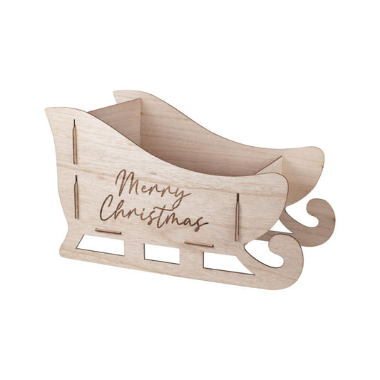 Wooden Sleigh Present Holder