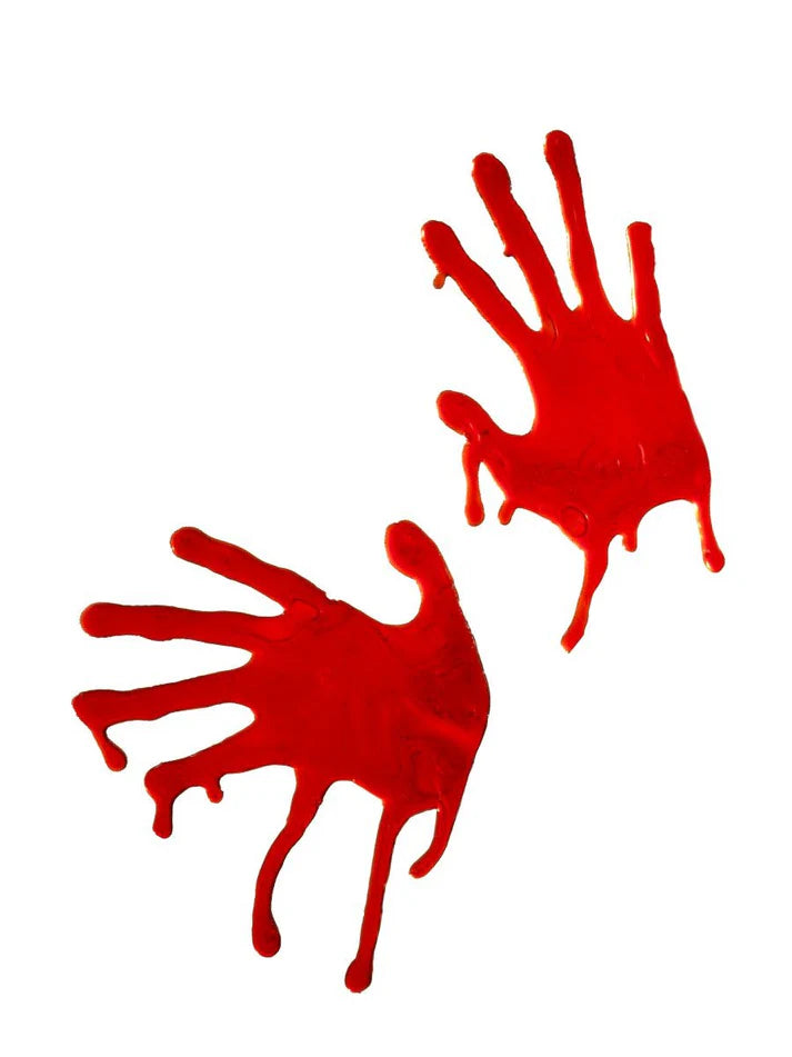 Horrible Blooded Hands Gel Window Clings