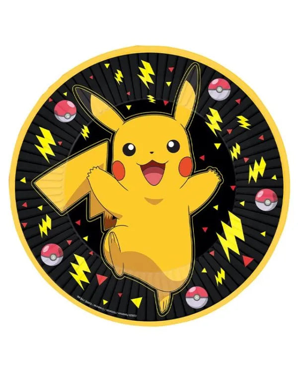 Pikachu Pokemon Party Paper Plates - 23cm (8pk)