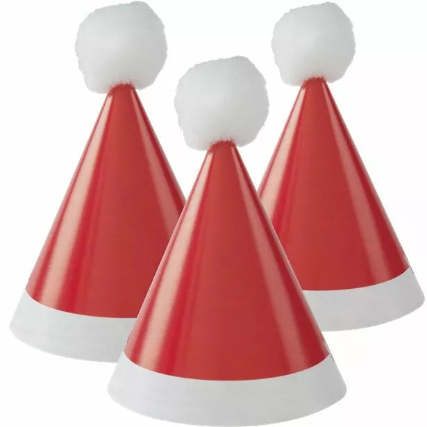 Mini Pom Pom Santa Party Hats