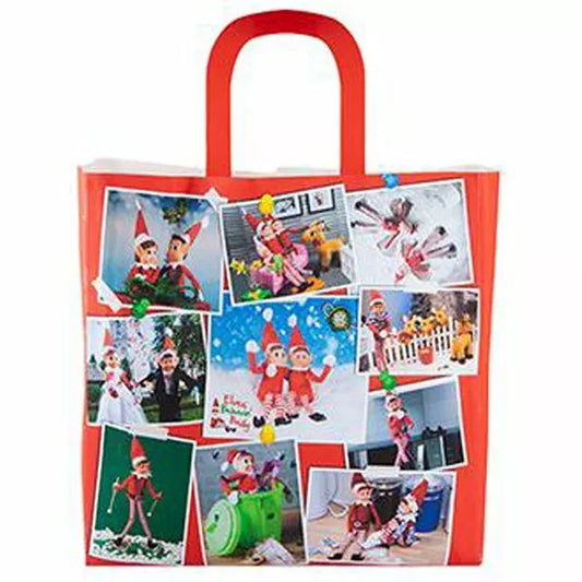 Elves Behavin' Badly Naughty Elf Collage Woven Bag