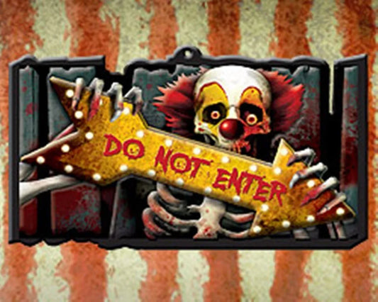 Scary Clown 'Do Not Enter' Plastic Sign - 44cm