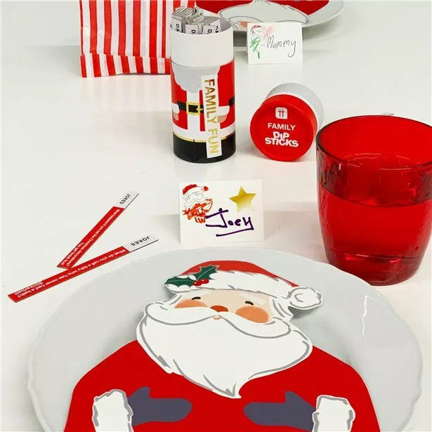 Santa Shaped Napkins with Colour In Place Cards