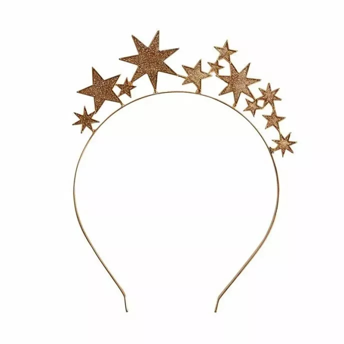 Gold Glitter Metal Star Headband