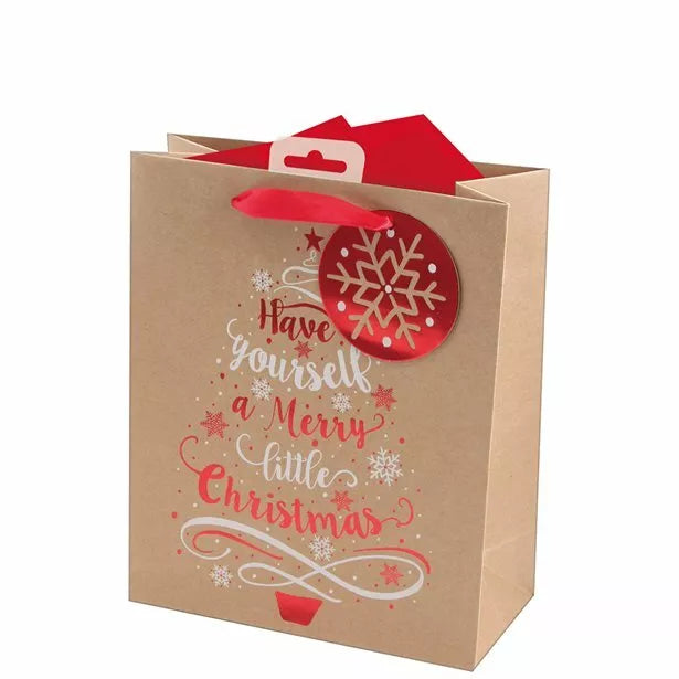 Kraft Tree Medium Christmas Gift Bag