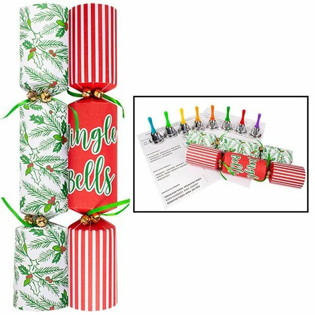 Jingle Bells Crackers - 30cm - Christmas Crackers with hand bells