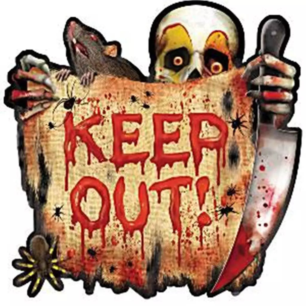 Scary Clown 'Keep Out' Cutout - 26.6cm