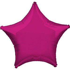 Metallic Fuchsia (Hot) Pink Star Balloon - 19" Foil