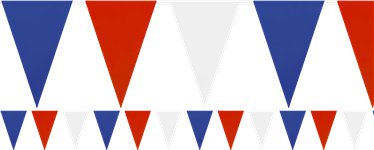 Red, White & Blue Solid Colour Plastic Bunting - 10m