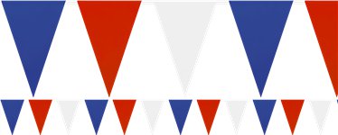 Red, White & Blue Solid Colour Plastic Bunting - 7m
