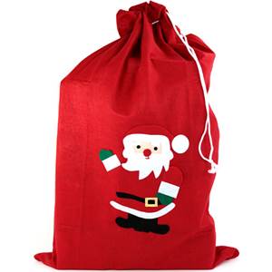 Santa Red Fleece Christmas Sack - 90cm