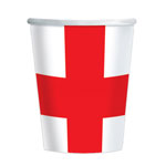 St George's England Flag Cups - 226ml Paper Party Cups
